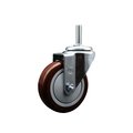 Service Caster 4 Inch Maroon Polyurethane Wheel Swivel 58 Inch Threaded Stem Caster Service Caster SCC-TS20S414-PPUB-MRN-58212